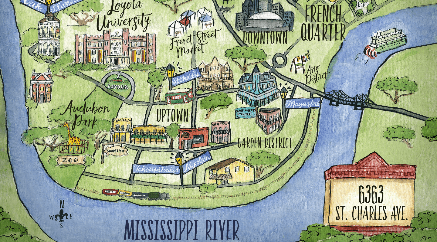 Water color image of map