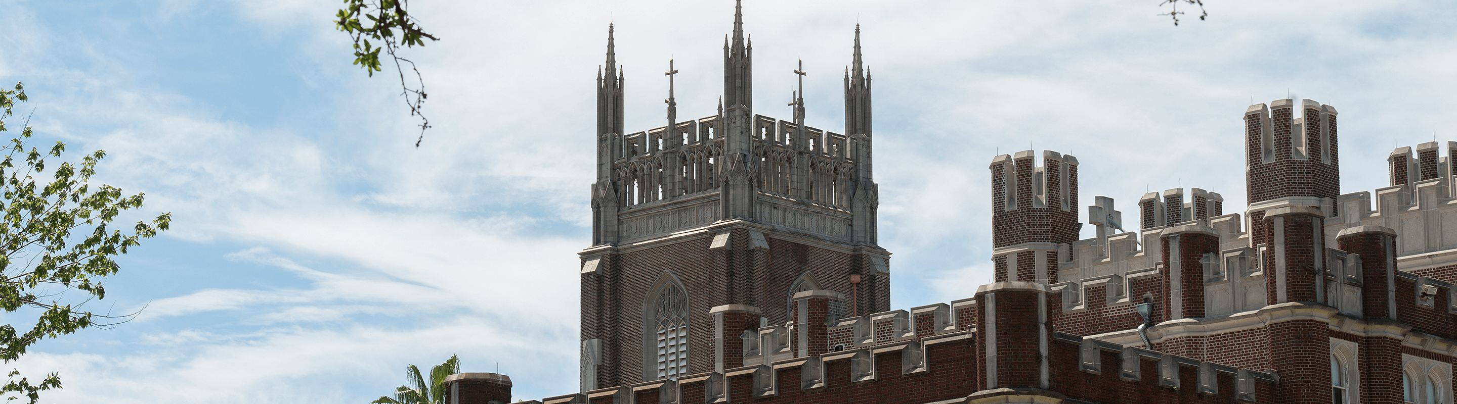 Top of Marquette Hall and Holy Name of Jesus Church