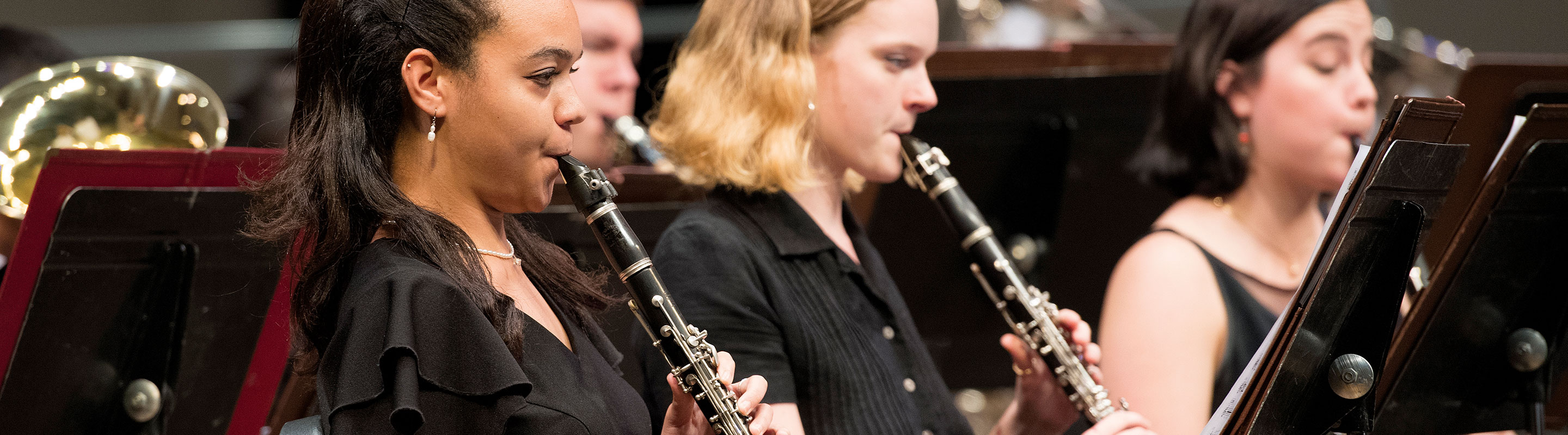 Group of students playing clarinet