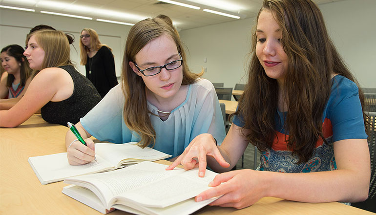 Students studying for AP Exams