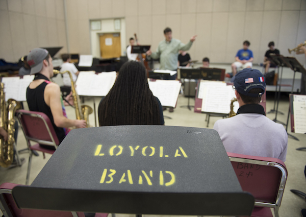 Loyola Jazz Workshop Band Rehearsing