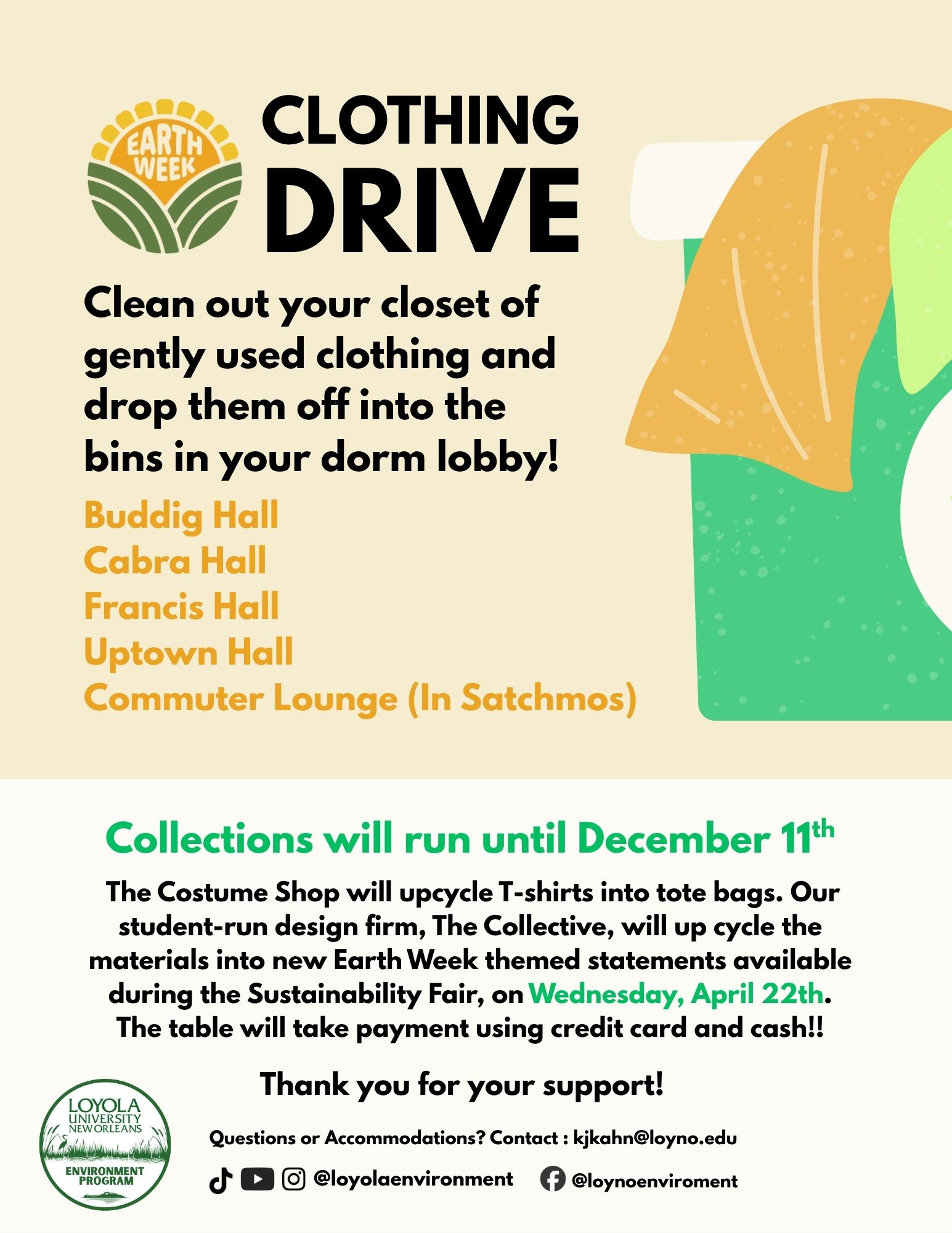 Earth Week Clothing Drive 
