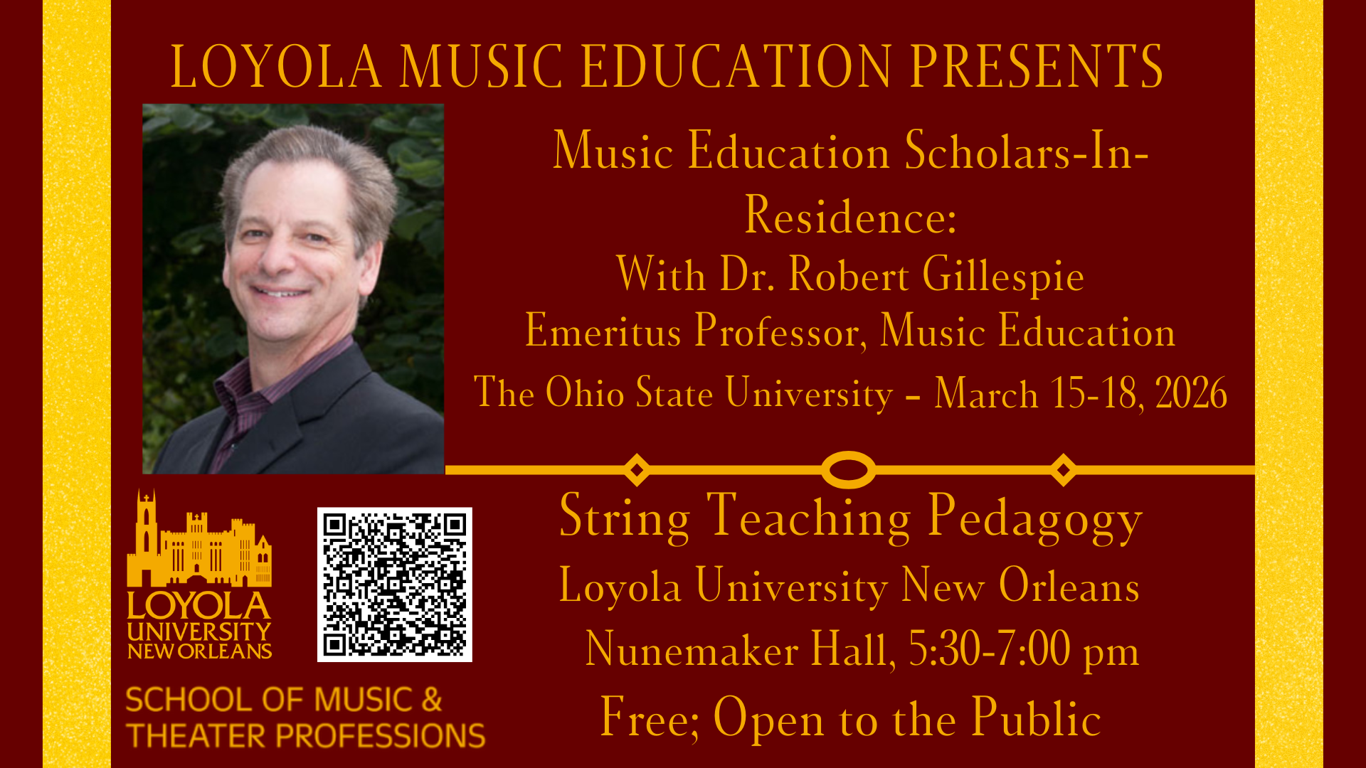 Music Education Presents: String Teaching Pedagogy with Dr. Robert Gillespie