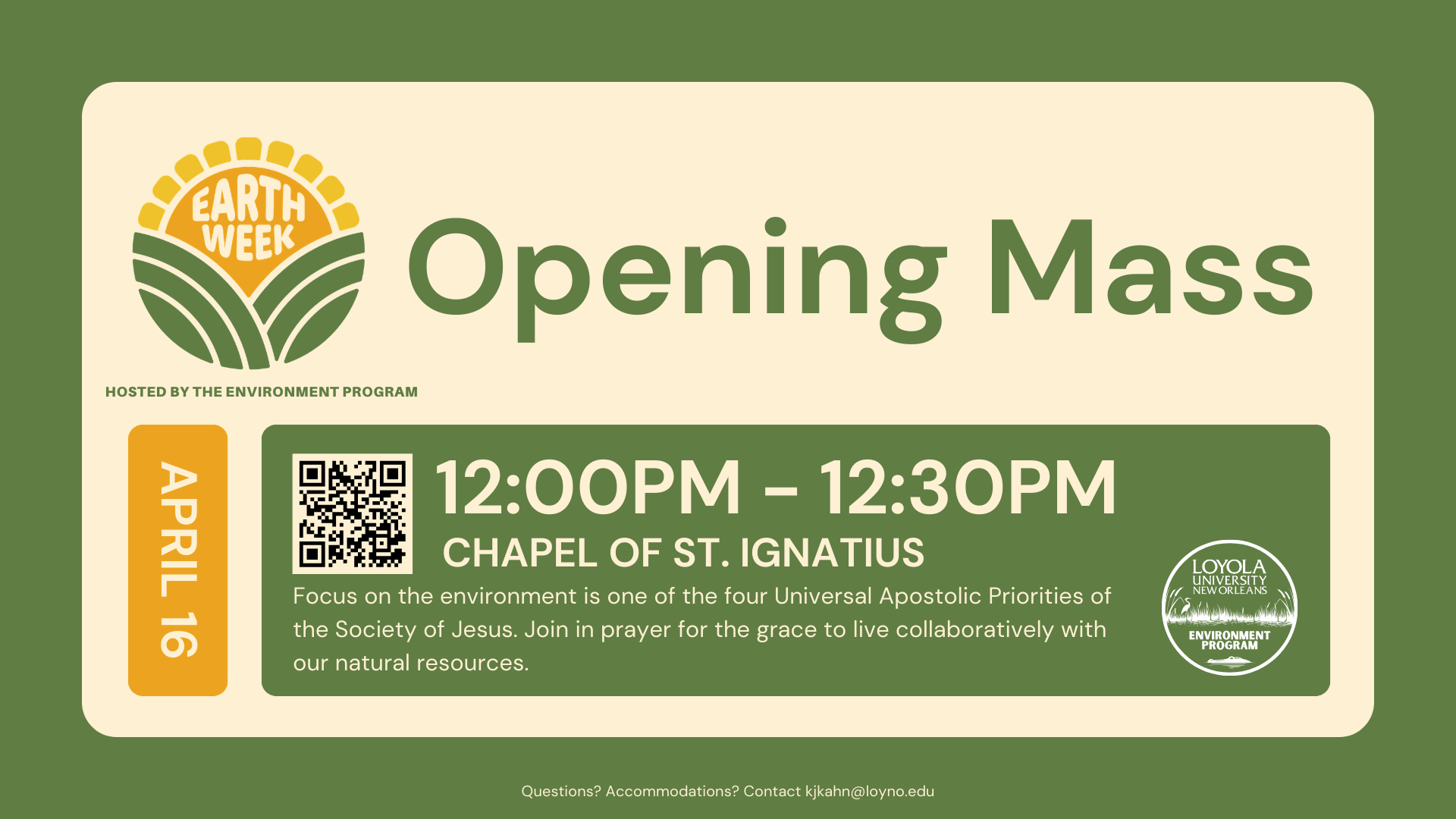 Earth Week Opening Mass